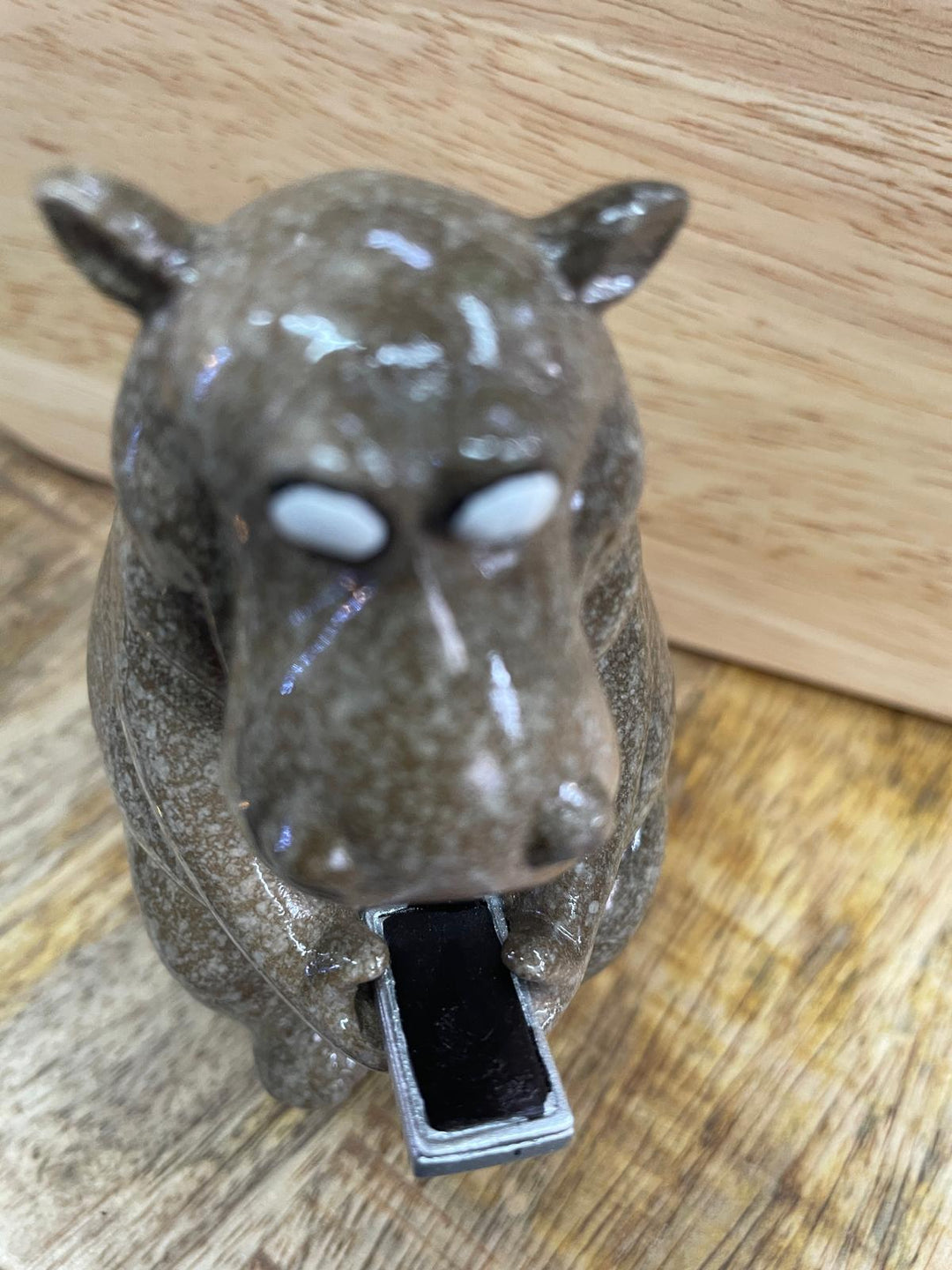 Hippopotamus in tub, on the toilet mobile phone ornament quirky toilet bathroom