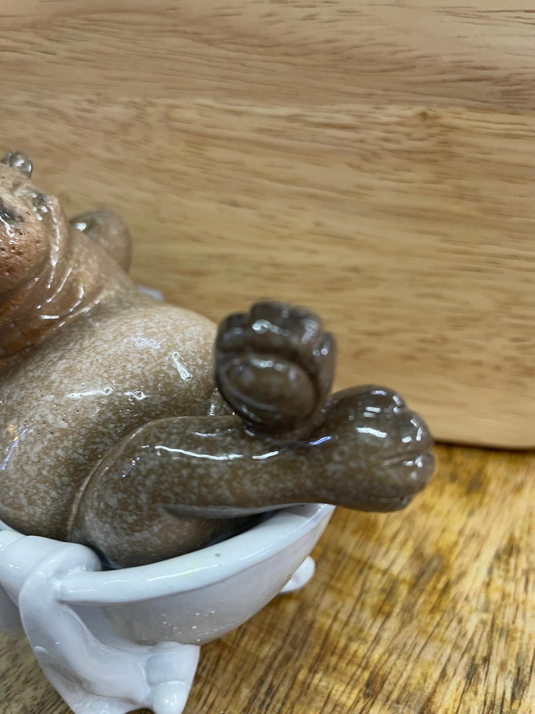 Hippopotamus in tub, on the toilet mobile phone ornament quirky toilet bathroom