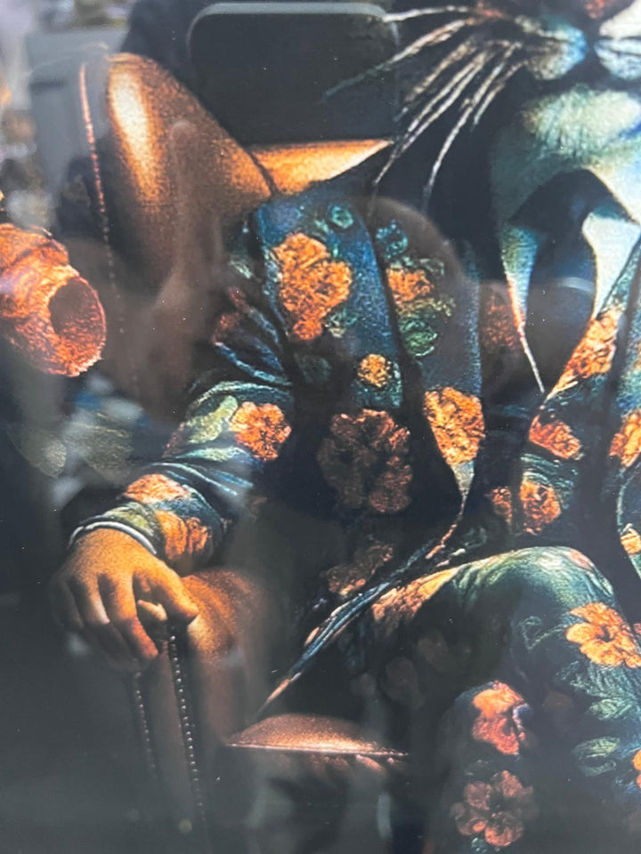Tiger Green/Tigress Blue Floral Suit Quirky Framed picture