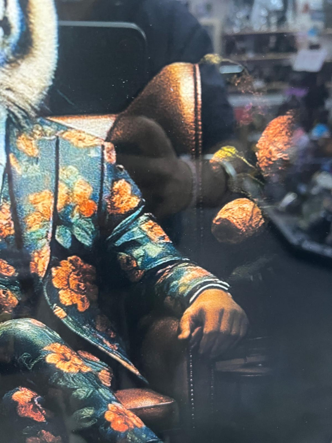 Tiger Green/Tigress Blue Floral Suit Quirky Framed picture