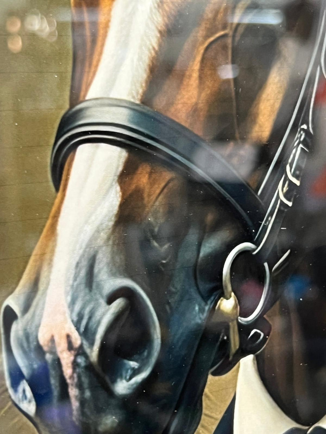 Gentleman Steed Horse in a Suit Wall Art with Black & Gold Frame