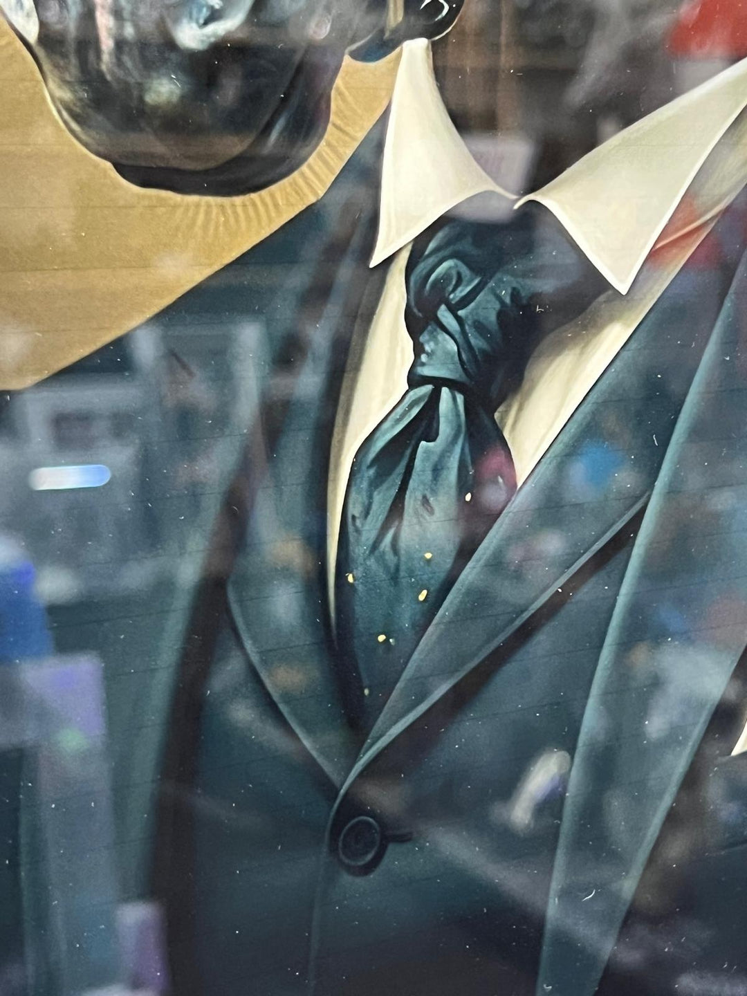 Gentleman Steed Horse in a Suit Wall Art with Black & Gold Frame