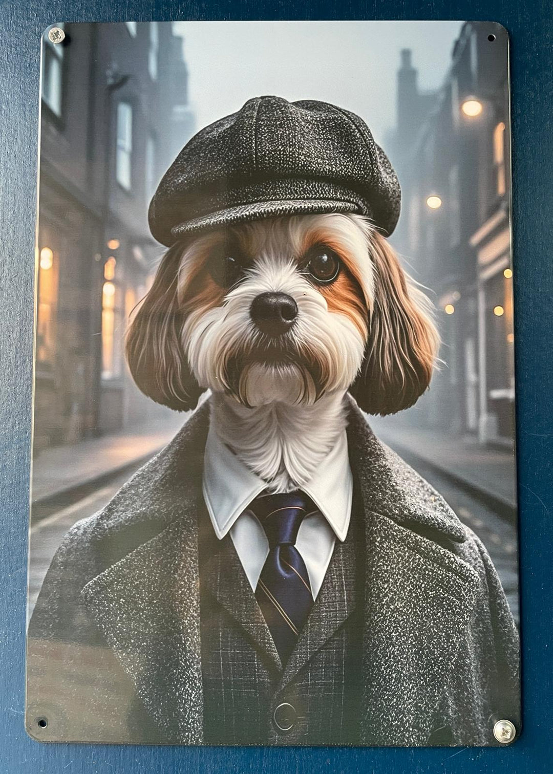 Pawky Blinders Quirky Dogs in Peaky Blinders Style Tin Sign