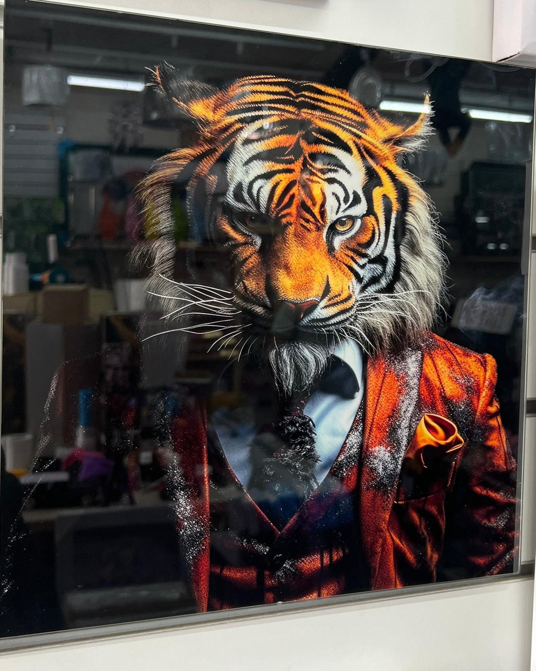 30CM Animals-Dogs, lion, Highland Cow & tiger Tempered Glass quirky Pictures