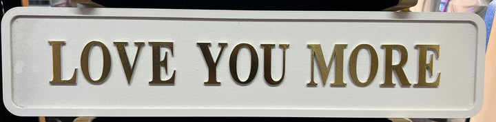 White Wooden Plaque with 3D Gold Letters – Freestanding Quirky Home Décor Sign