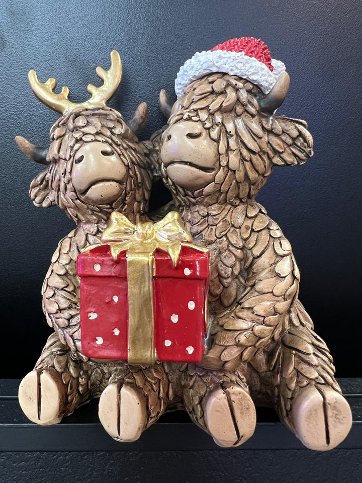 Highland Cows seasonal Christmas Festive cheer Resin Decorative Ornaments