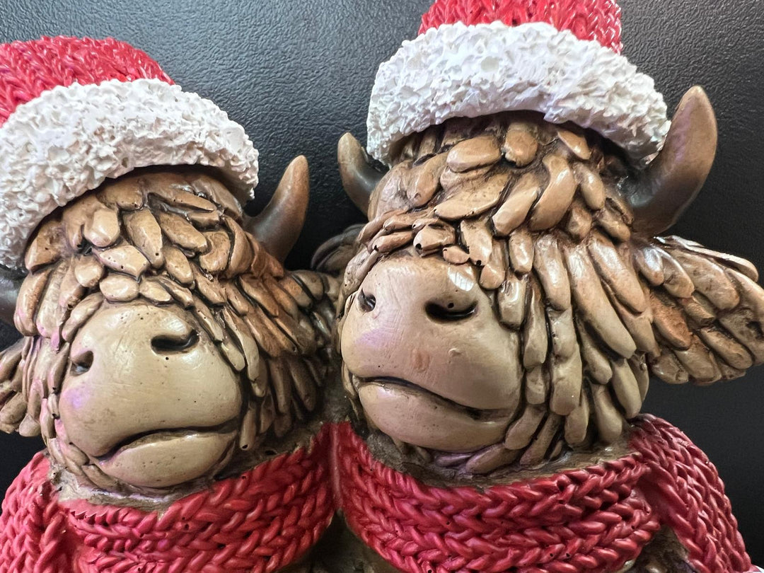 Highland Cows seasonal Christmas Festive cheer Resin Decorative Ornaments