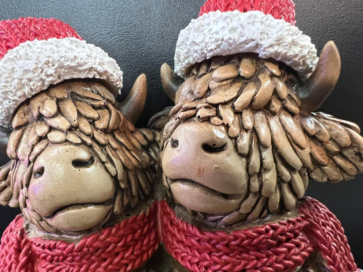 Highland Cows seasonal Christmas Festive cheer Resin Decorative Ornaments