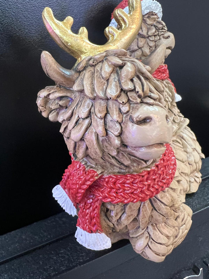 Highland Cows seasonal Christmas Festive cheer Resin Decorative Ornaments