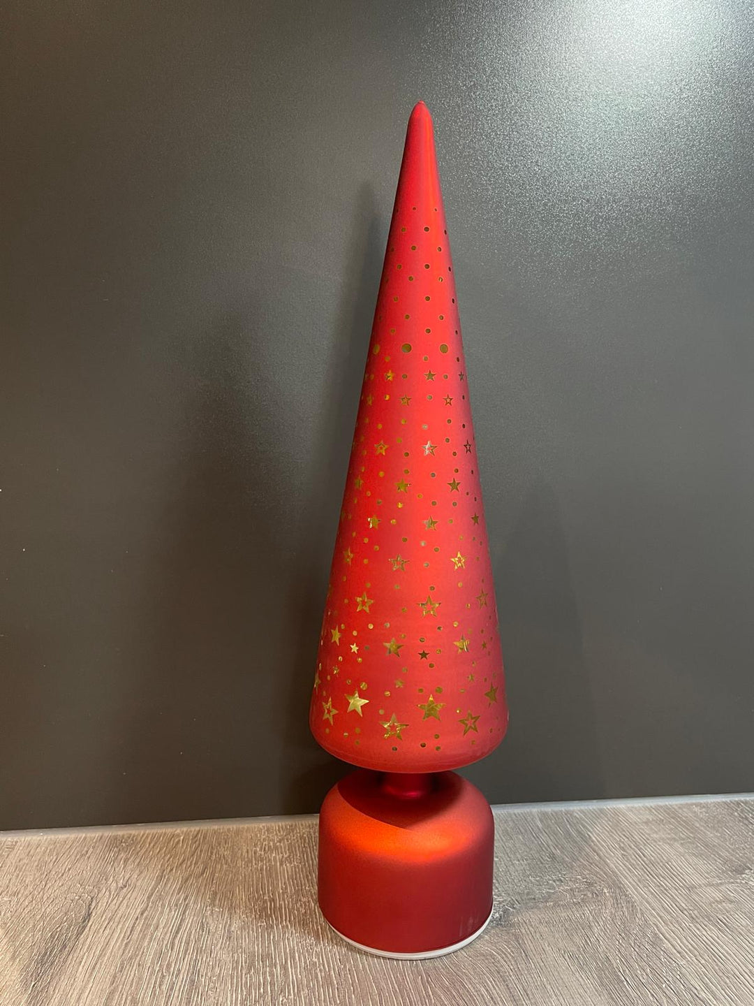 40cm LED Rotating Tree Star Red & White Christmas Festive Decoration