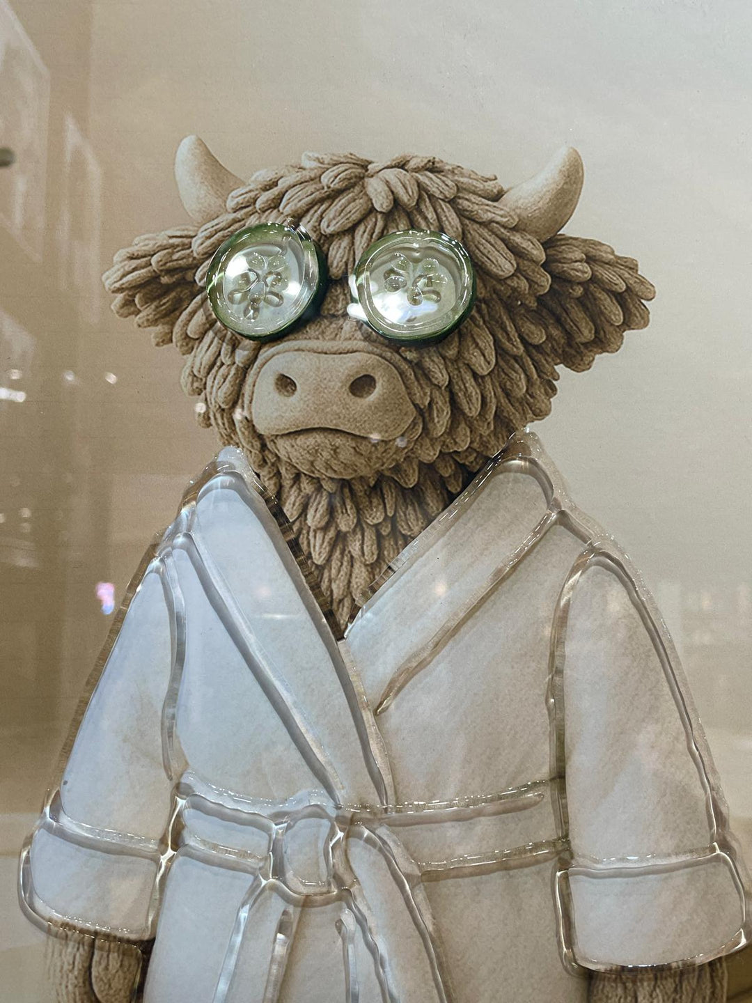 Moo Highland Cow Guest in Bathroom pamper style robes, facial quirky pictures