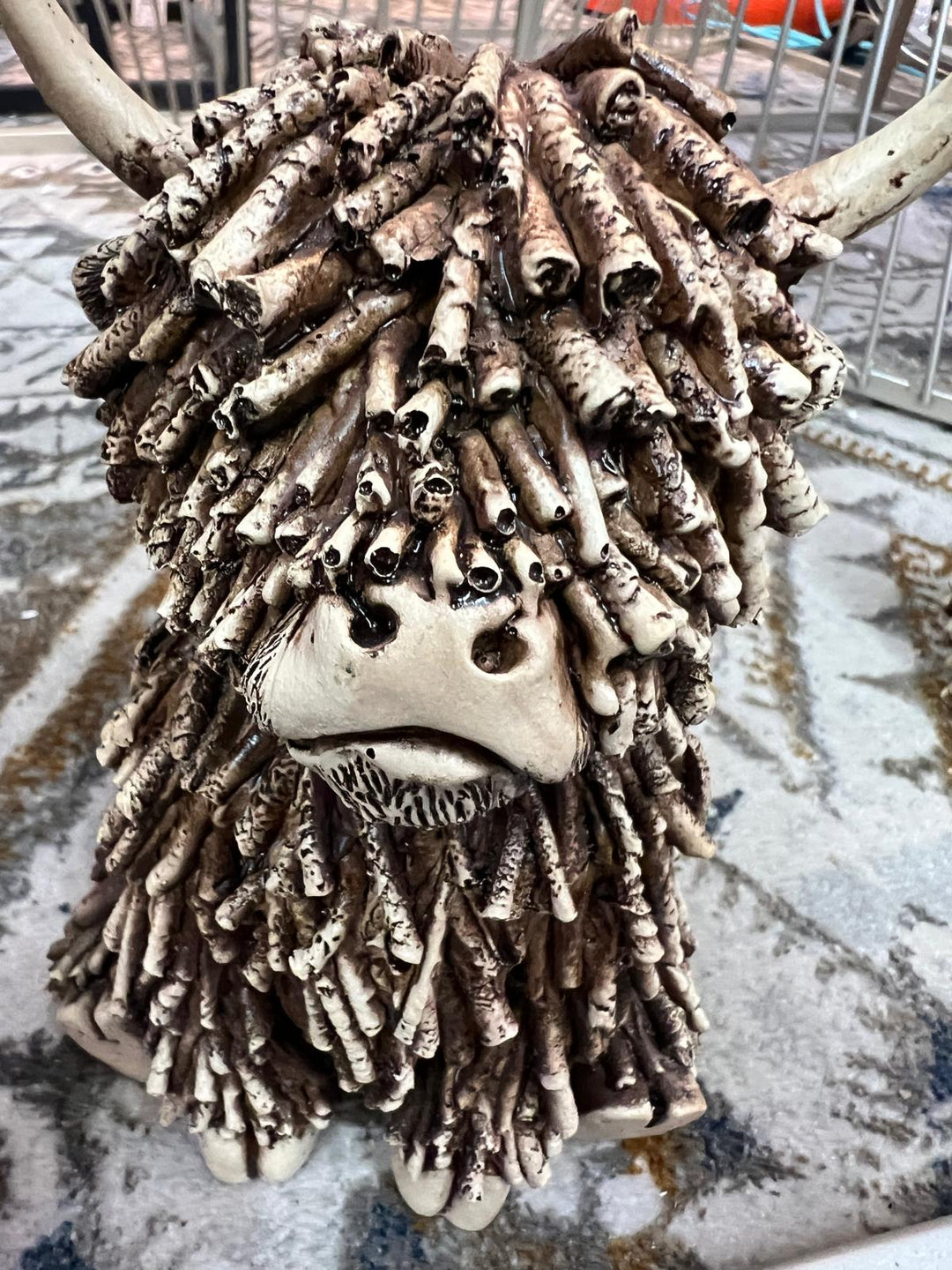 Highland Cow Ornament Rustic Wood Effect Resin Farmhouse country décor SM/M/L