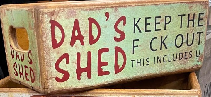 Share Dad’s Shed Bottle Crate Rustic quirky Display Box for His Favourite Drinks
