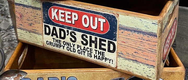 Share Dad’s Shed Bottle Crate Rustic quirky Display Box for His Favourite Drinks