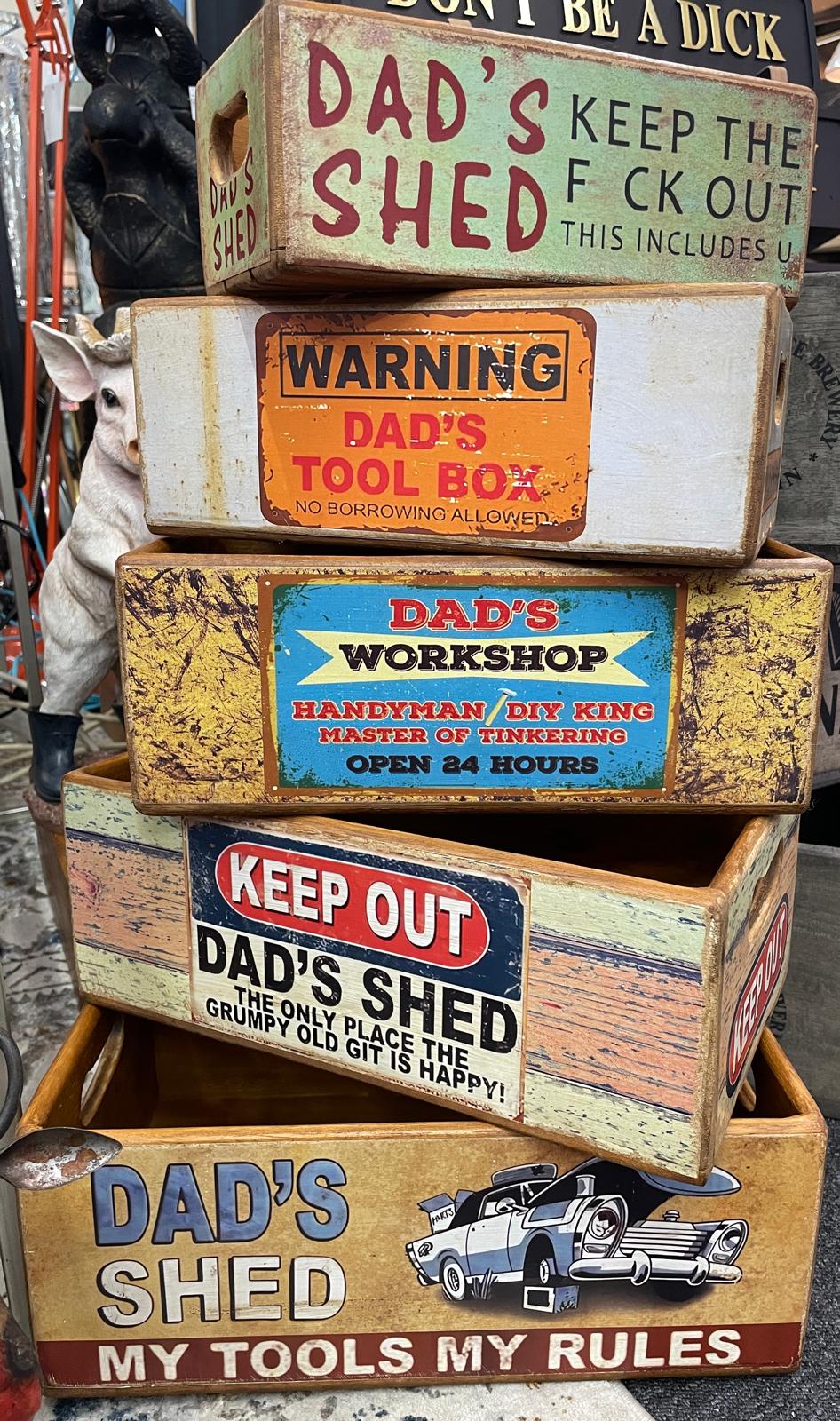 Share Dad’s Shed Bottle Crate Rustic quirky Display Box for His Favourite Drinks