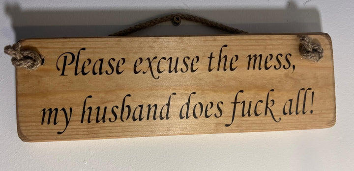 Quirky & Funny Natural Wooden Rope Hanging Wall Art plaques hand painted décor