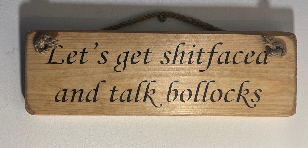 Quirky & Funny Natural Wooden Rope Hanging Wall Art plaques hand painted décor