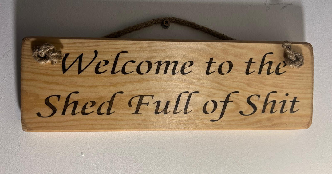 Quirky & Funny Natural Wooden Rope Hanging Wall Art plaques hand painted décor