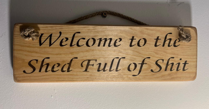 Quirky & Funny Natural Wooden Rope Hanging Wall Art plaques hand painted décor