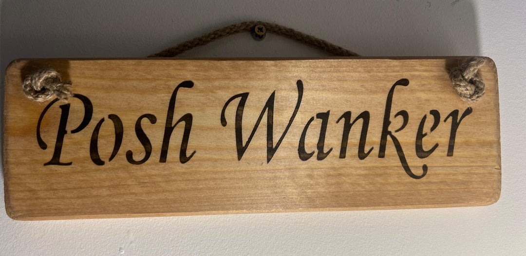 Quirky & Funny Natural Wooden Rope Hanging Wall Art plaques hand painted décor
