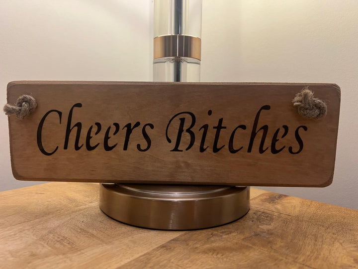 Quirky & Funny Natural Wooden Rope Hanging Wall Art plaques hand painted décor