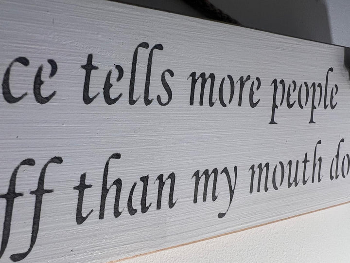 Quirky & Funny Natural Wooden Rope Hanging Wall Art plaques white hand painted
