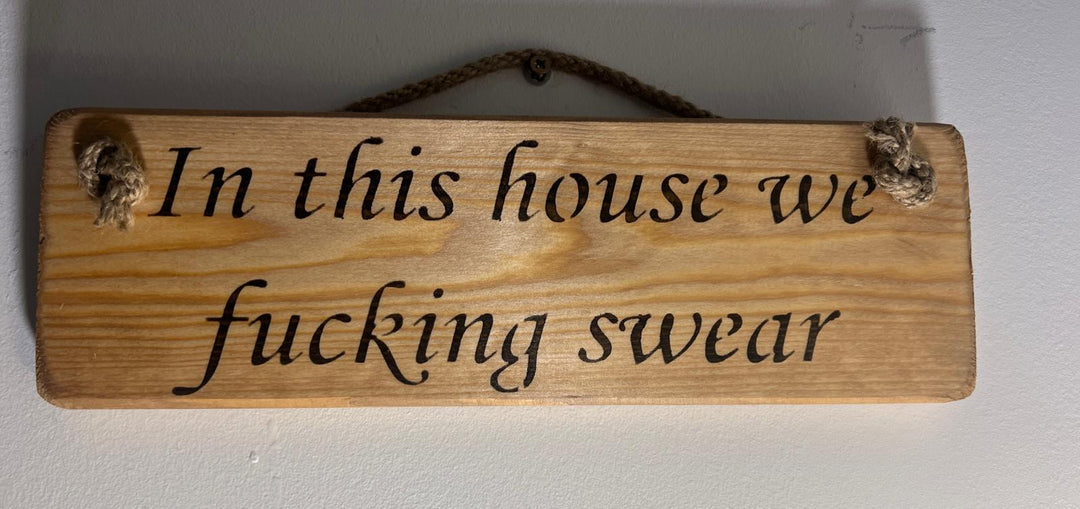 Quirky & Funny Natural Wooden Rope Hanging Wall Art plaques hand painted décor