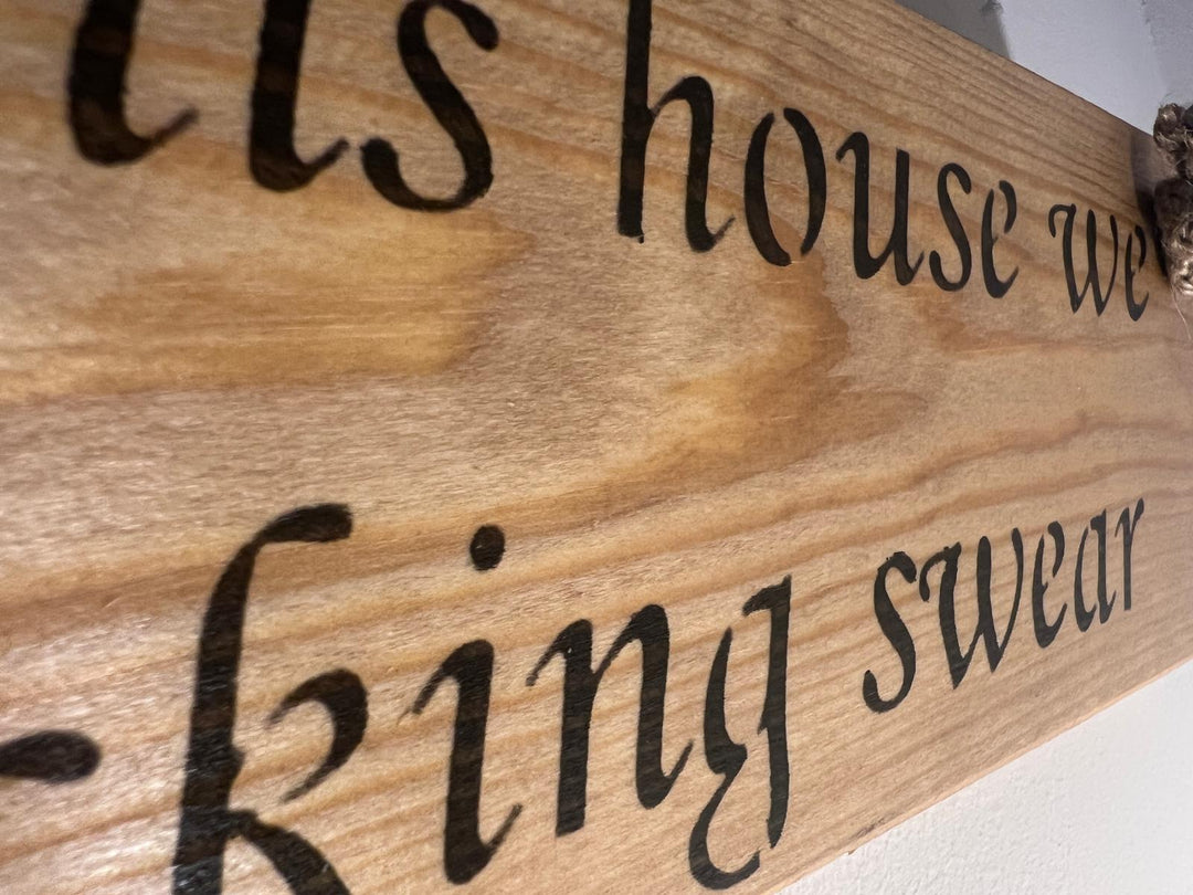 Quirky & Funny Natural Wooden Rope Hanging Wall Art plaques hand painted décor