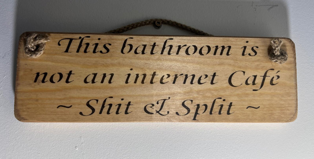 Quirky & Funny Natural Wooden Rope Hanging Wall Art plaques hand painted décor