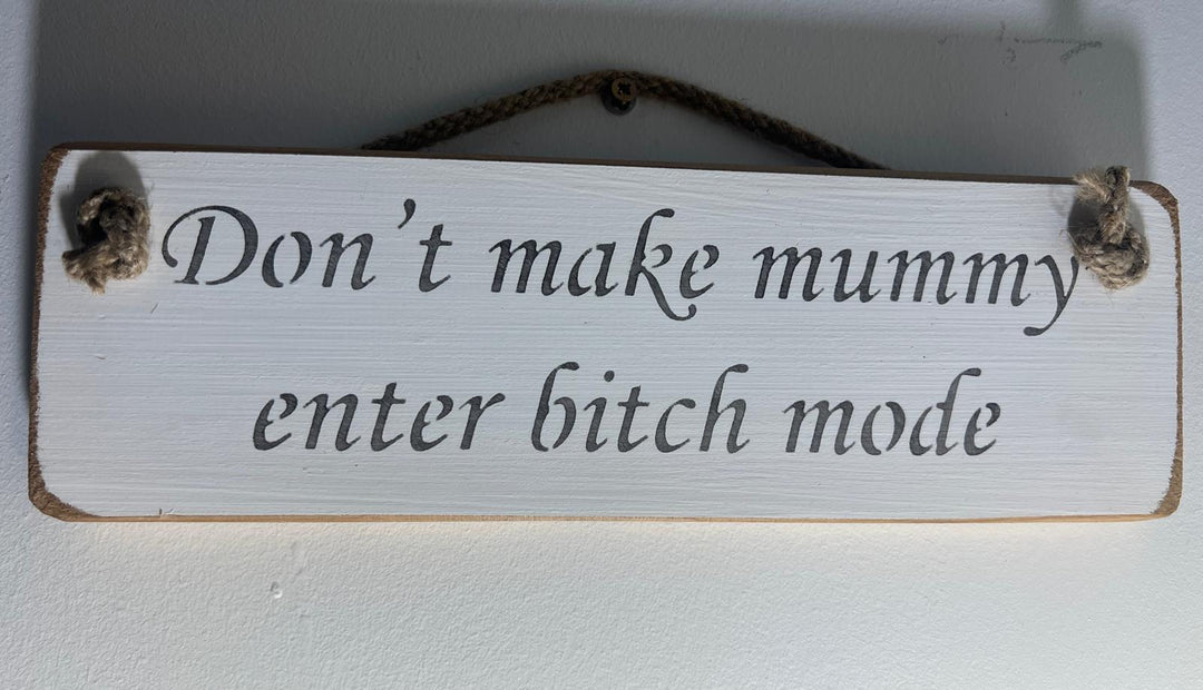 Quirky & Funny Natural Wooden Rope Hanging Wall Art plaques white hand painted
