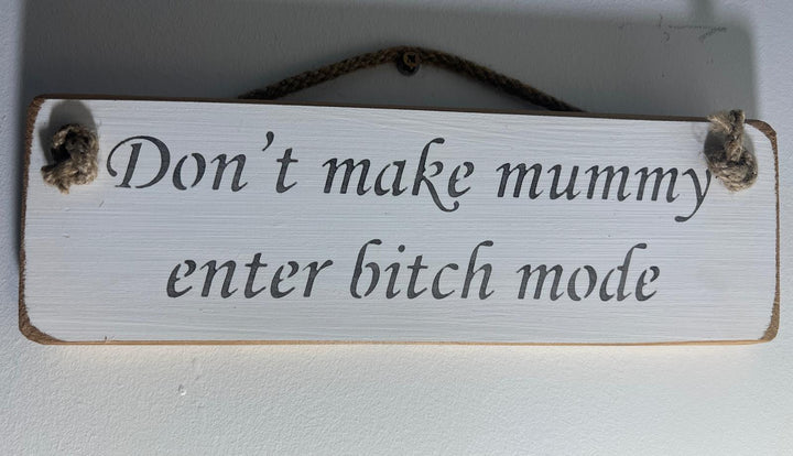 Quirky & Funny Natural Wooden Rope Hanging Wall Art plaques white hand painted