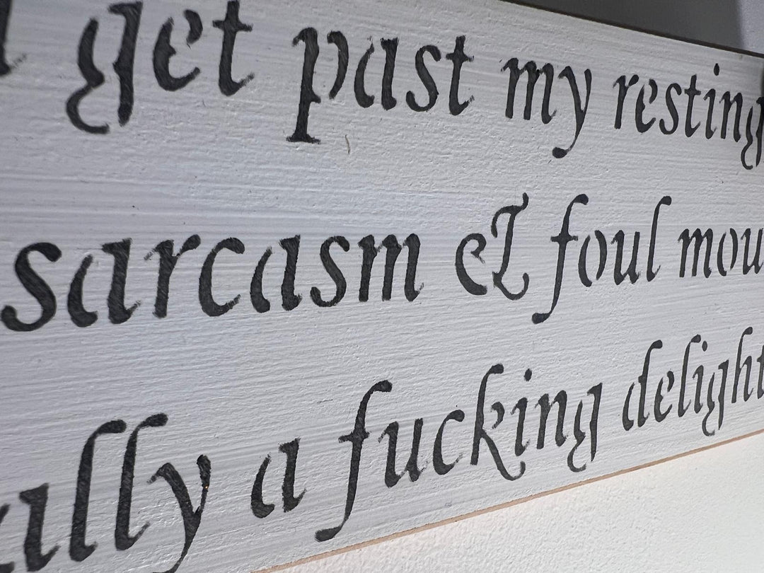Quirky & Funny Natural Wooden Rope Hanging Wall Art plaques white hand painted
