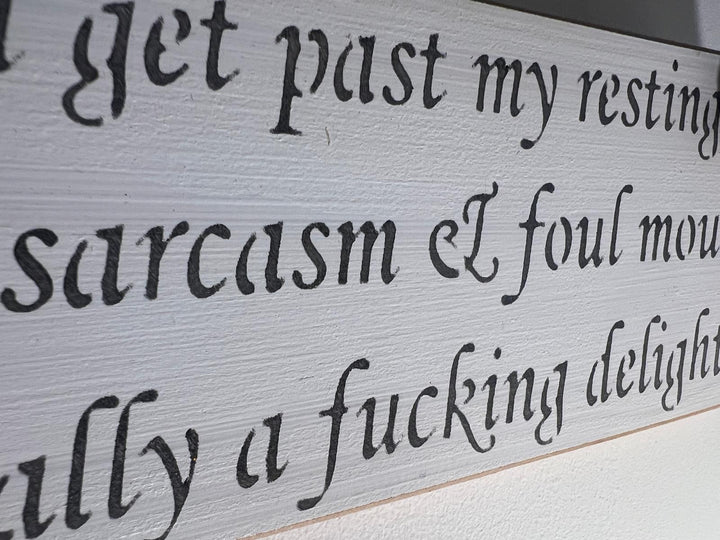 Quirky & Funny Natural Wooden Rope Hanging Wall Art plaques white hand painted