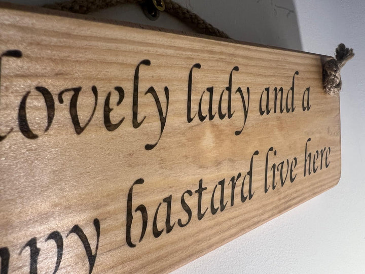Quirky & Funny Natural Wooden Rope Hanging Wall Art plaques hand painted décor