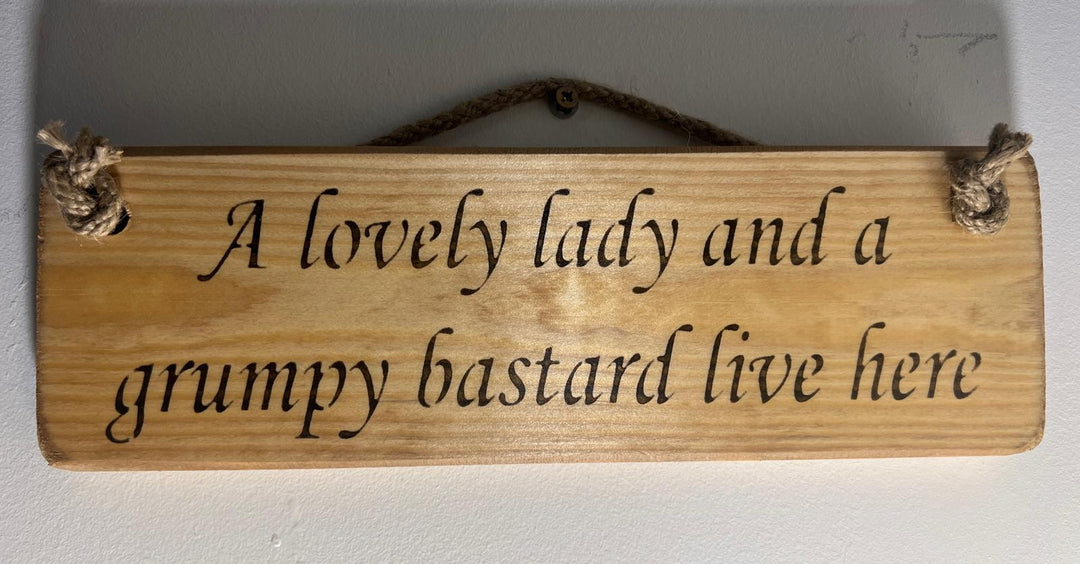 Quirky & Funny Natural Wooden Rope Hanging Wall Art plaques hand painted décor