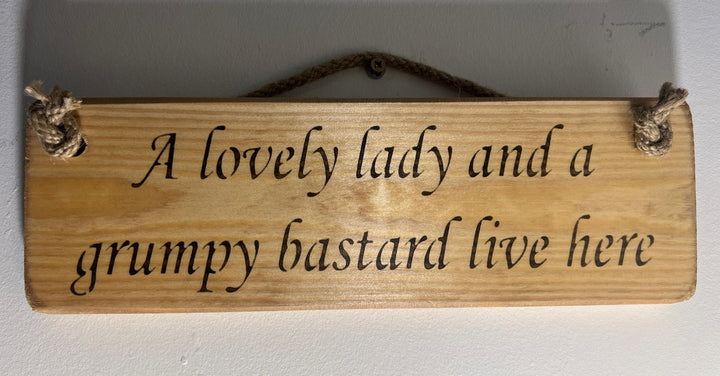 Quirky & Funny Natural Wooden Rope Hanging Wall Art plaques hand painted décor