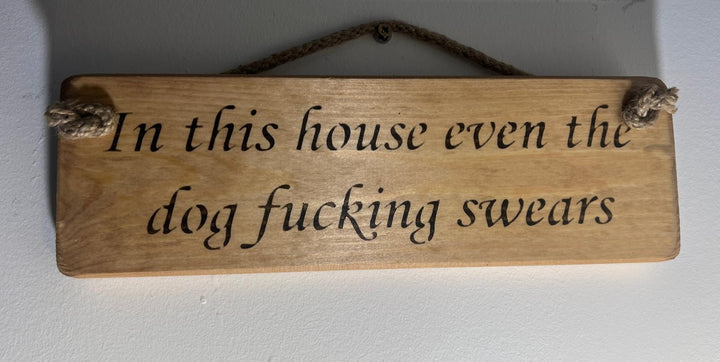 Quirky & Funny Natural Wooden Rope Hanging Wall Art plaques hand painted décor