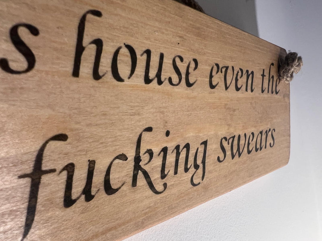 Quirky & Funny Natural Wooden Rope Hanging Wall Art plaques hand painted décor