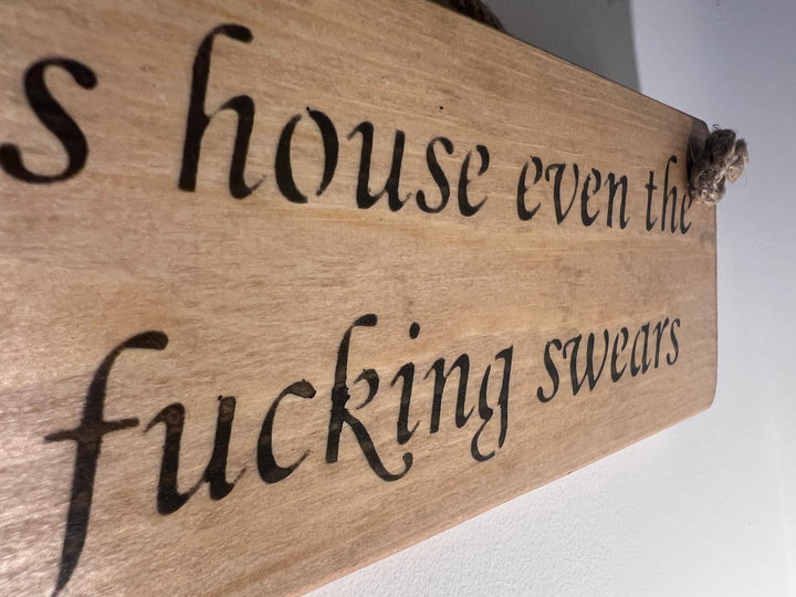 Quirky & Funny Natural Wooden Rope Hanging Wall Art plaques hand painted décor