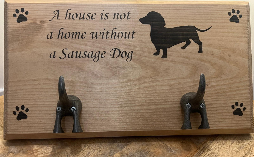 Quirky Wooden Dog Breed Leash Holders – Wall Hooks for Pet Lovers & Paw-rents