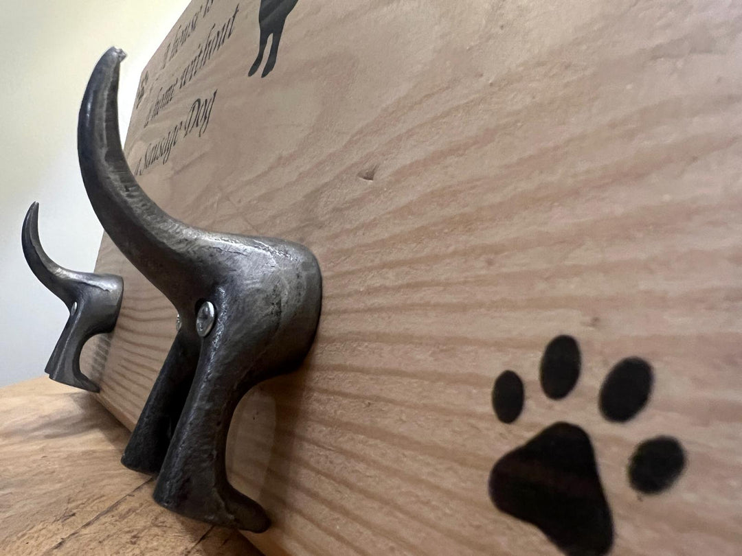 Quirky Wooden Dog Breed Leash Holders – Wall Hooks for Pet Lovers & Paw-rents