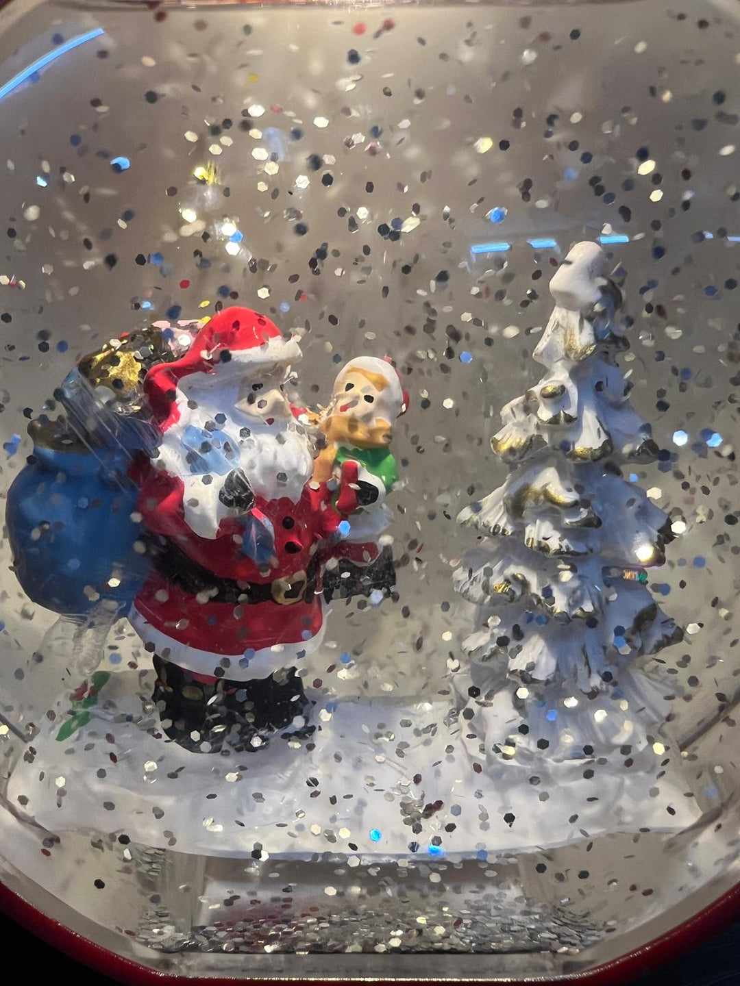 Snowman & Santa Christmas Snow Globes Battery Operated Light-Up Ornaments