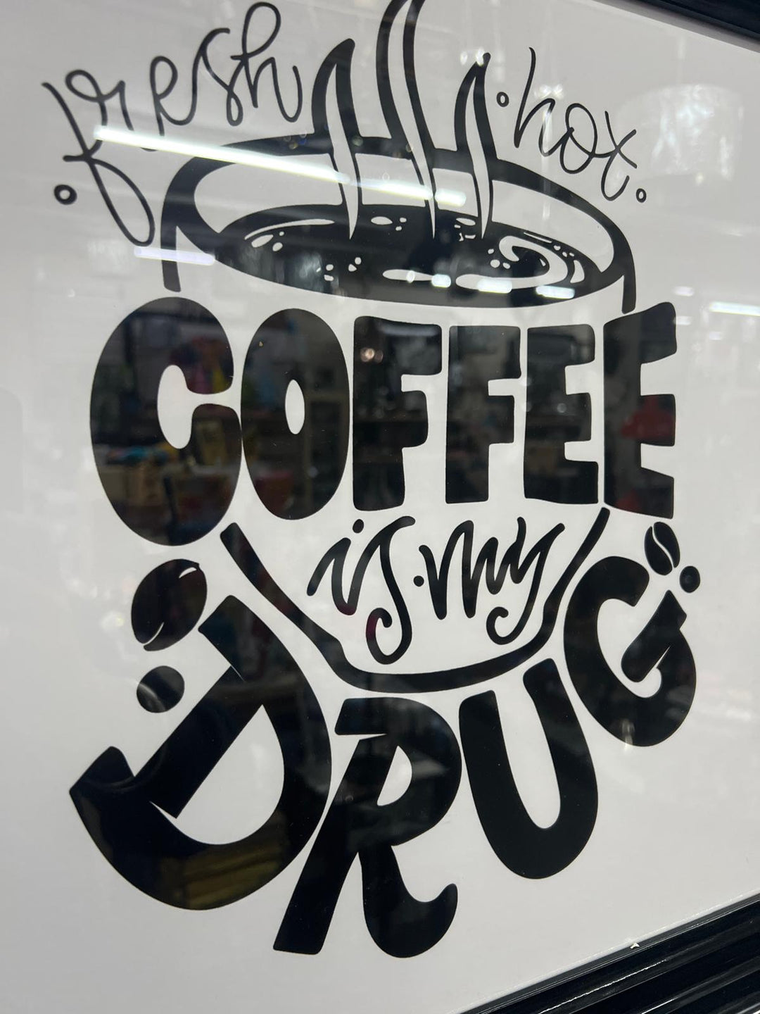 Coffee Wall Decor – Black & White Art Prints with Black Step Frames for Kitchen/Bar