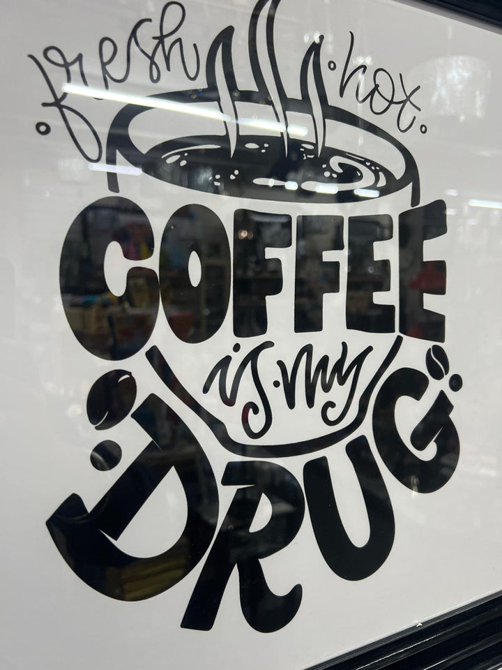 Coffee Wall Decor – Black & White Art Prints with Black Step Frames for Kitchen/Bar