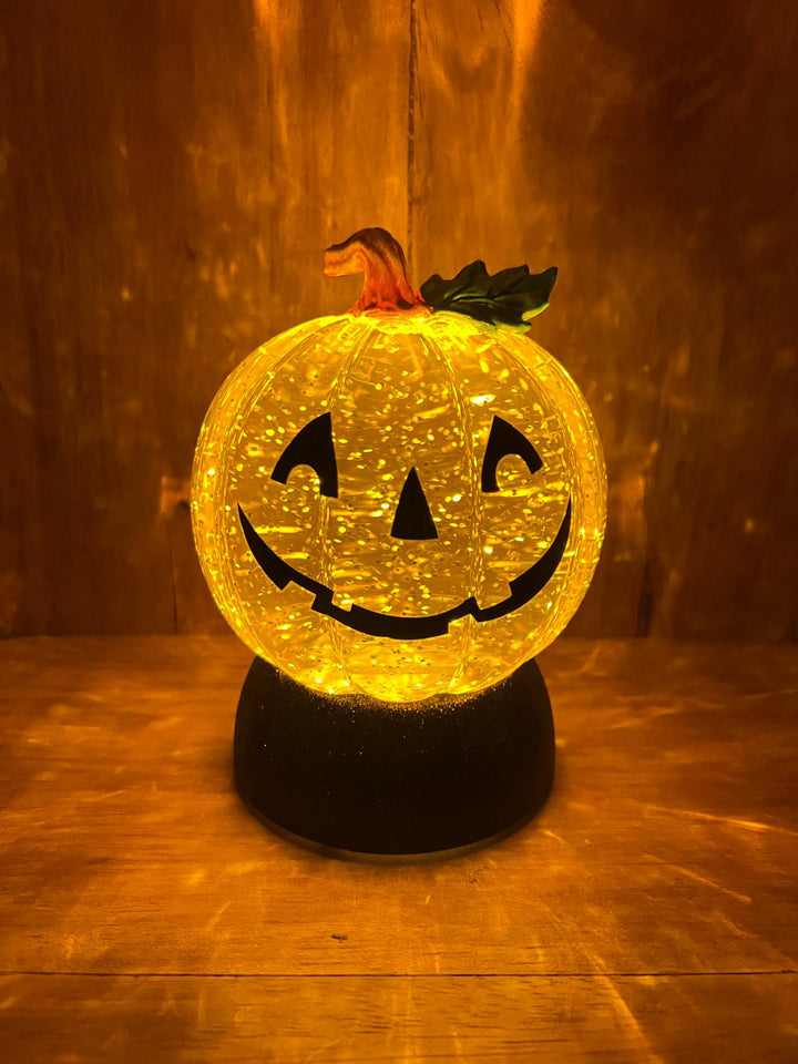 Halloween Glitter & motion Spinner Smiling Pumpkin Head Light-Up Decoration