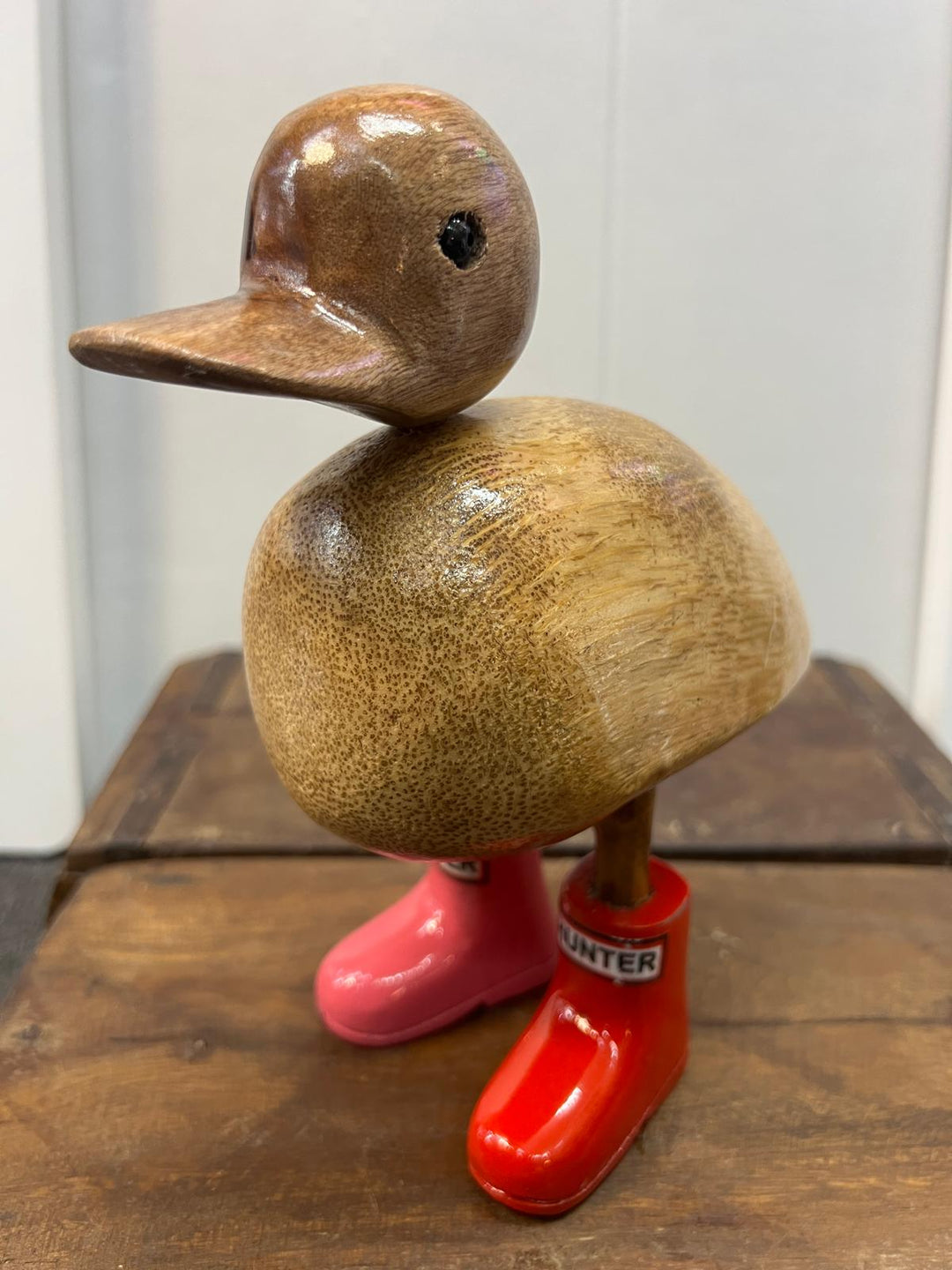 Colourful Wellies Wooden Duck Wine Holder & duck ornaments