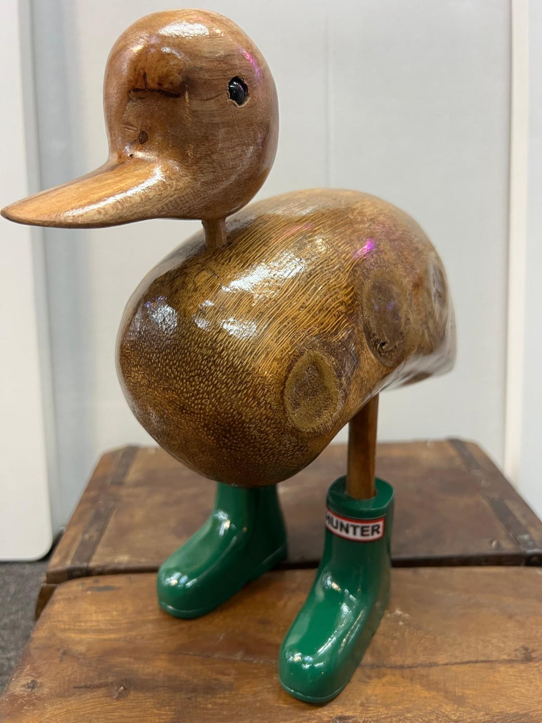 Colourful Wellies Wooden Duck Wine Holder & duck ornaments