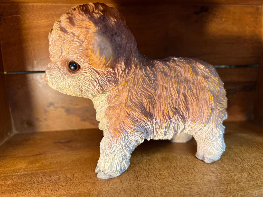 Cute Baby Cow Calf Resin Ornament–Mini Farmhouse Animal Décor for Home or Shelf