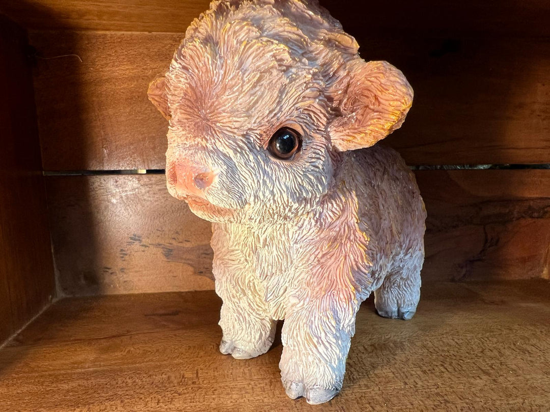 Cute Baby Cow Calf Resin Ornament–Mini Farmhouse Animal Décor for Home or Shelf
