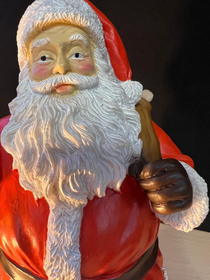 Cheeky Santa Ornament with Gifts & Dog in Sack Funny Christmas Décor Holiday